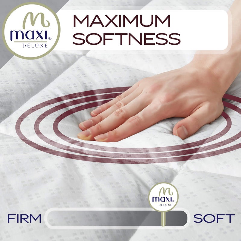 MAXI King Size Mattress Pad - Luxurious Cotton Sateen Mattress Protector - Soft, Comfortable, and Breatheable Mattress Cover - Mattress Pad Protects Mattress from Dust, Dirt, Spills, and Stains. - Image 3