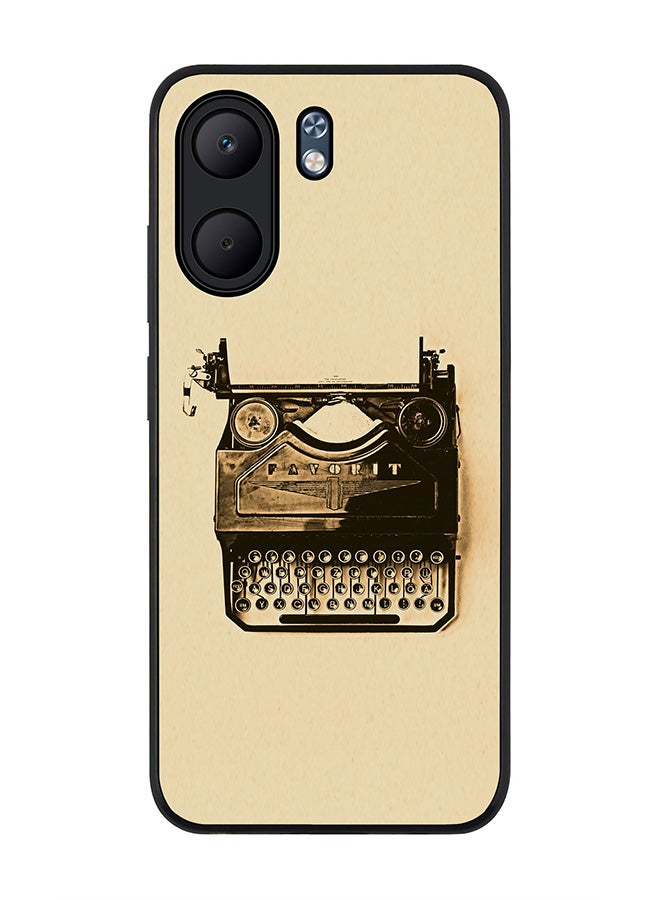 For Oppo A5x 5G / A5x 4G Case,Slim fit Camera Protection, Shockproof Thin Phone cover  - Typewriter