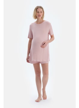 dagi Light Pink Camisole Maternity T-Shirt Shorts Pajama Set  - Image 1