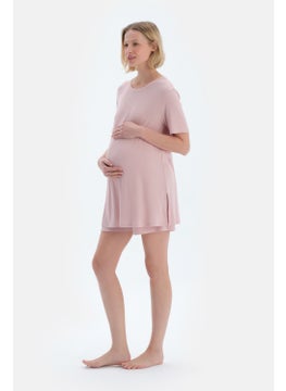 dagi Light Pink Camisole Maternity T-Shirt Shorts Pajama Set  - Image 3