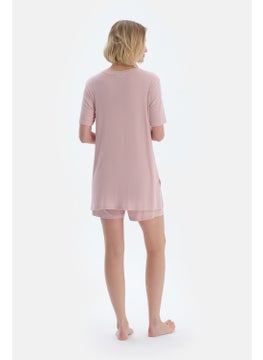dagi Light Pink Camisole Maternity T-Shirt Shorts Pajama Set  - Image 2