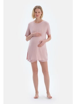 dagi Light Pink Camisole Maternity T-Shirt Shorts Pajama Set  - Image 4