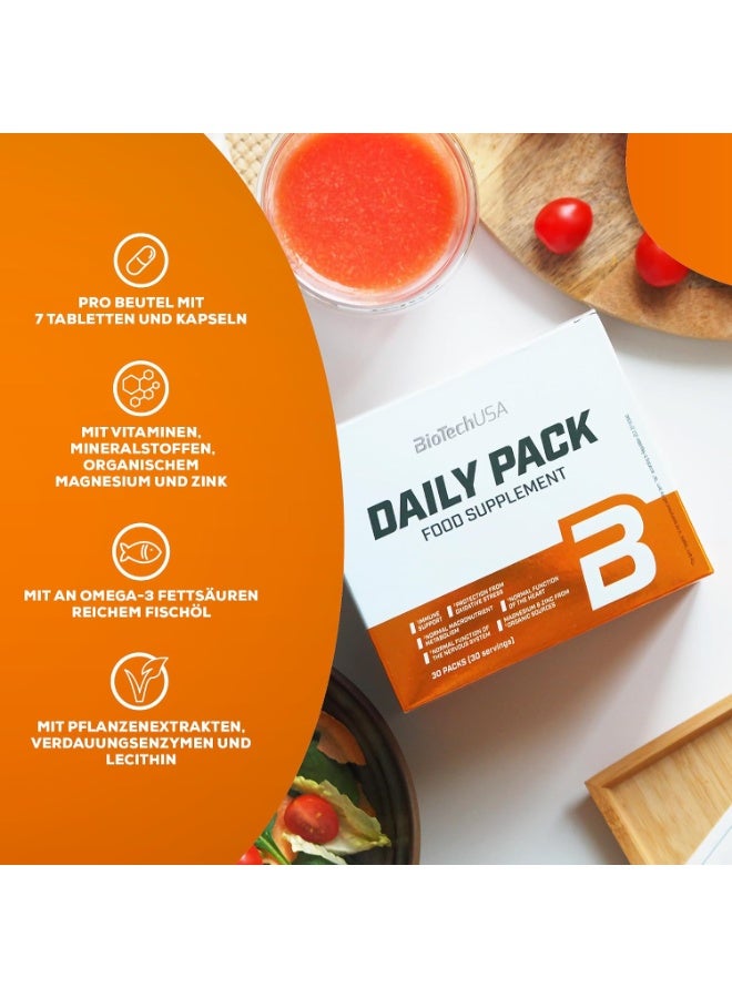 BioTechUSA Daily Pack Multivitamin and Mineral Food Supplement 30 Packs with Omega-3, Lecithin, Vitamins, Minerals and Plant Extracts for Active Adults - Image 5