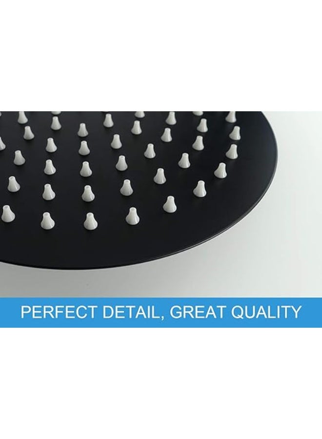 MIXDE Rain Shower Head, Ultra-Thin Design-Pressure Boosting, Awesome Some Experience, High Pressure High Flow Stainless Steel Rainfall Shower Head (8 Inch,Black)  - Image 2