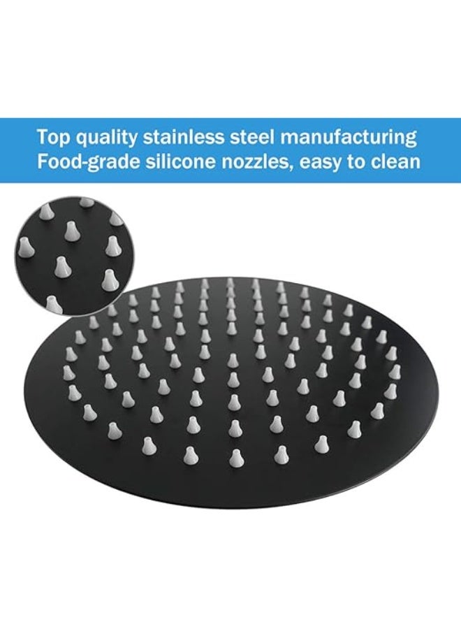 MIXDE Rain Shower Head, Ultra-Thin Design-Pressure Boosting, Awesome Some Experience, High Pressure High Flow Stainless Steel Rainfall Shower Head (8 Inch,Black)  - Image 4