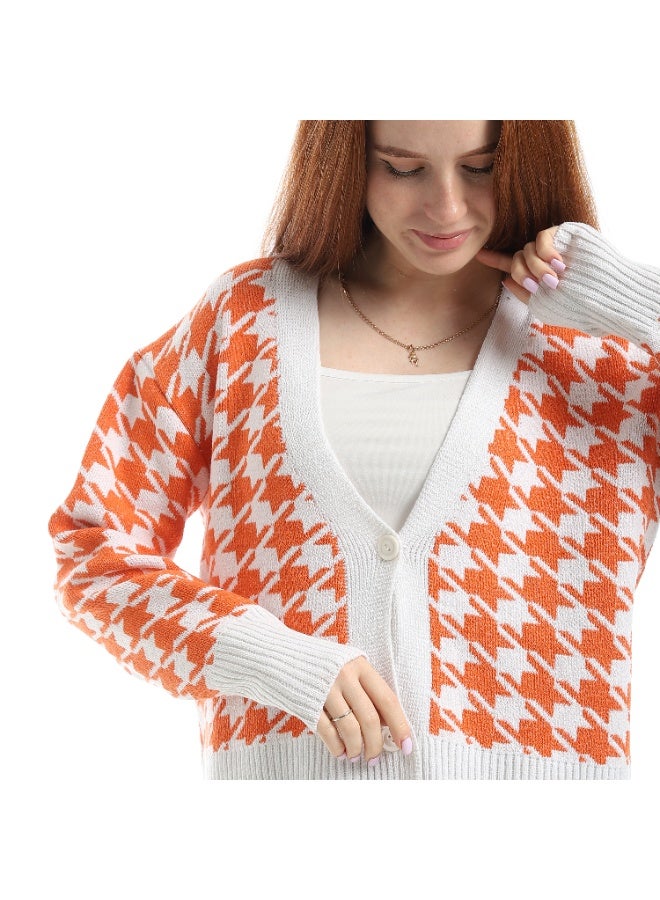 سيزار كارديجان حريمي صوف قصير بتصميم نجوم وزرارير من الأمام - Image 5