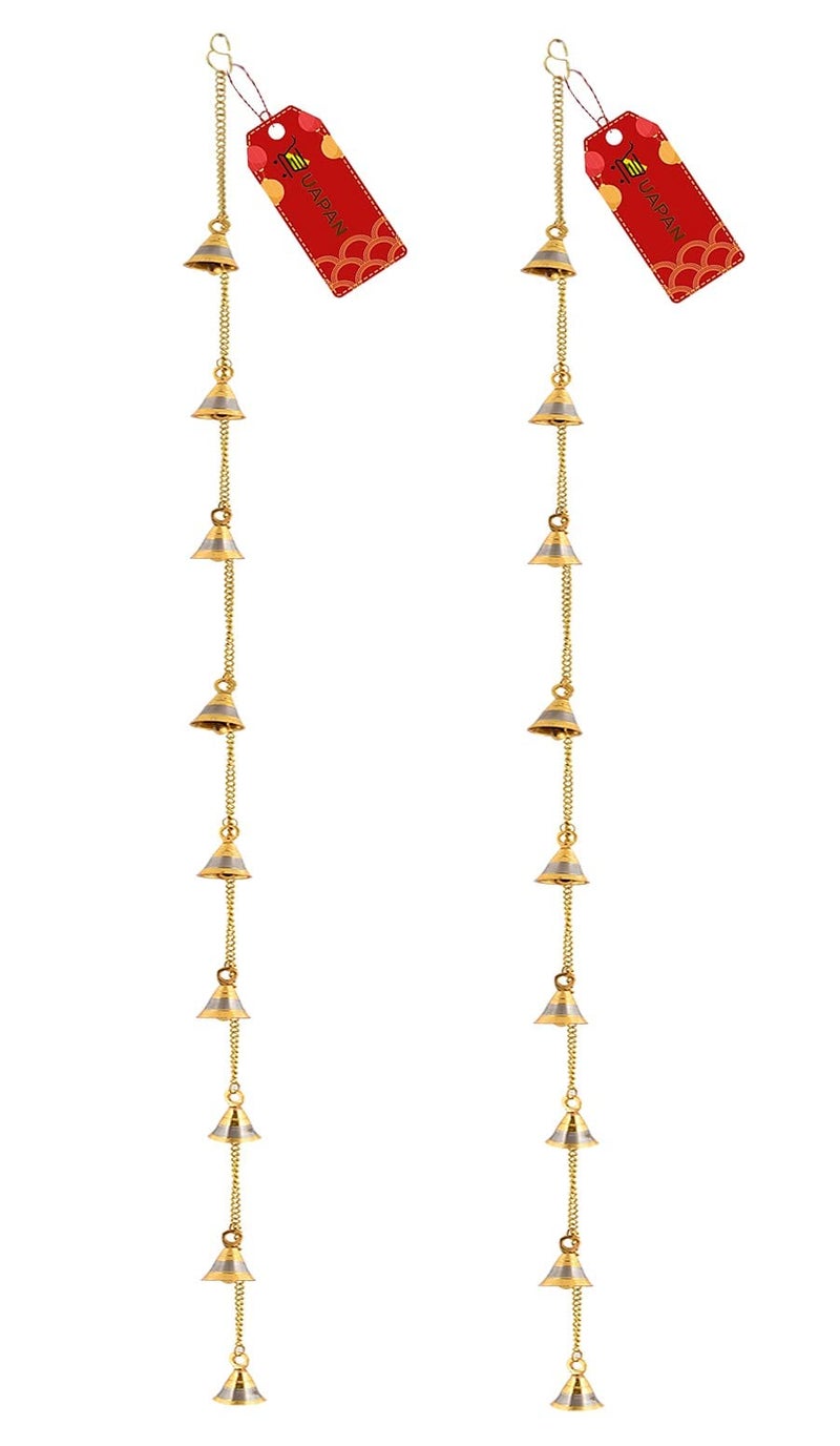 UAPAN Brass Door Hanging Bell With Brass Chain For Bandarwal, Temple Decoration, Mandir, Home Decoration(Pack Of 2, Door, 3.50 Feet) - Image 2