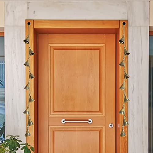 UAPAN Brass Door Hanging Bell With Brass Chain For Bandarwal, Temple Decoration, Mandir, Home Decoration(Pack Of 2, Door, 3.50 Feet) - Image 1