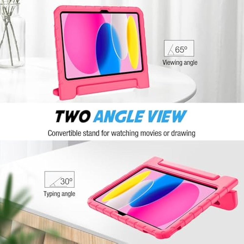 بروكيس حافظة للاطفال لجهاز ايباد A16 الجيل 11 2025/ايباد الجيل العاشر 2022 مع حامل قلم، حافظة ايباد 11/10 خفيفة الوزن مضادة للصدمات مع مقبض قابل للتحويل للاطفال - لون بينك - Image 5