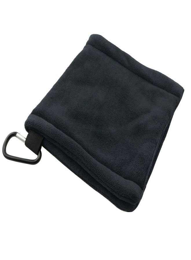 ZYAMY Golf Ball Cleaning Microfiber Towel Pocket Golf Towel with Clip Sweat-Absorbent Wiping Cloth Cleaning Tool Golf Accessories, Black - Image 1