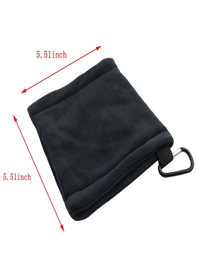 ZYAMY Golf Ball Cleaning Microfiber Towel Pocket Golf Towel with Clip Sweat-Absorbent Wiping Cloth Cleaning Tool Golf Accessories, Black - Image 2