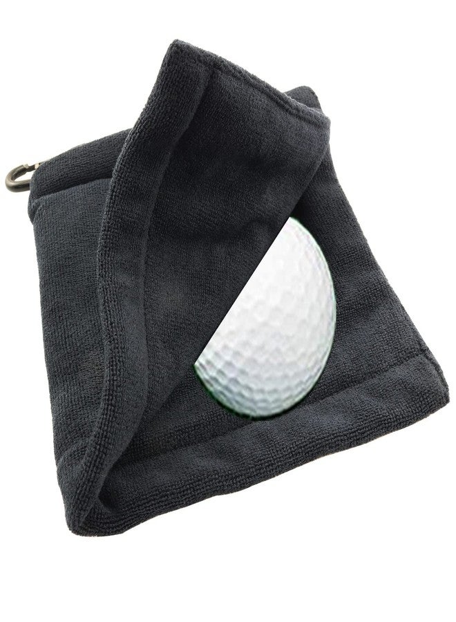 ZYAMY Golf Ball Cleaning Microfiber Towel Pocket Golf Towel with Clip Sweat-Absorbent Wiping Cloth Cleaning Tool Golf Accessories, Black - Image 3