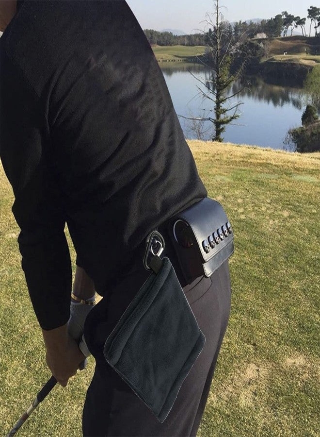 ZYAMY Golf Ball Cleaning Microfiber Towel Pocket Golf Towel with Clip Sweat-Absorbent Wiping Cloth Cleaning Tool Golf Accessories, Black - Image 5
