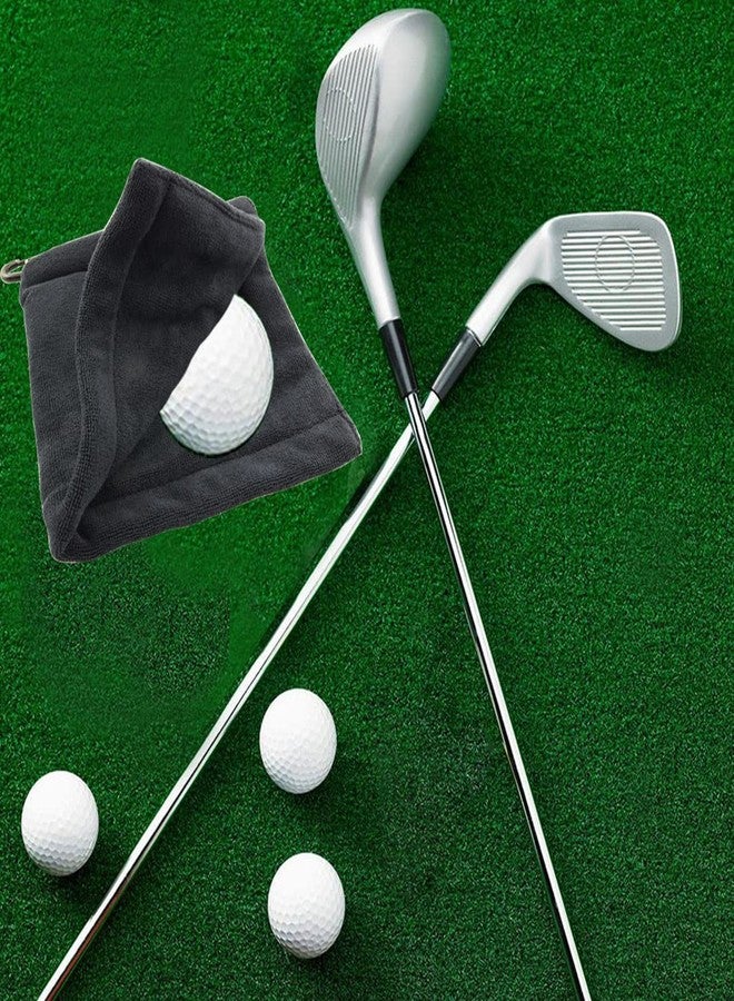 ZYAMY Golf Ball Cleaning Microfiber Towel Pocket Golf Towel with Clip Sweat-Absorbent Wiping Cloth Cleaning Tool Golf Accessories, Black - Image 4