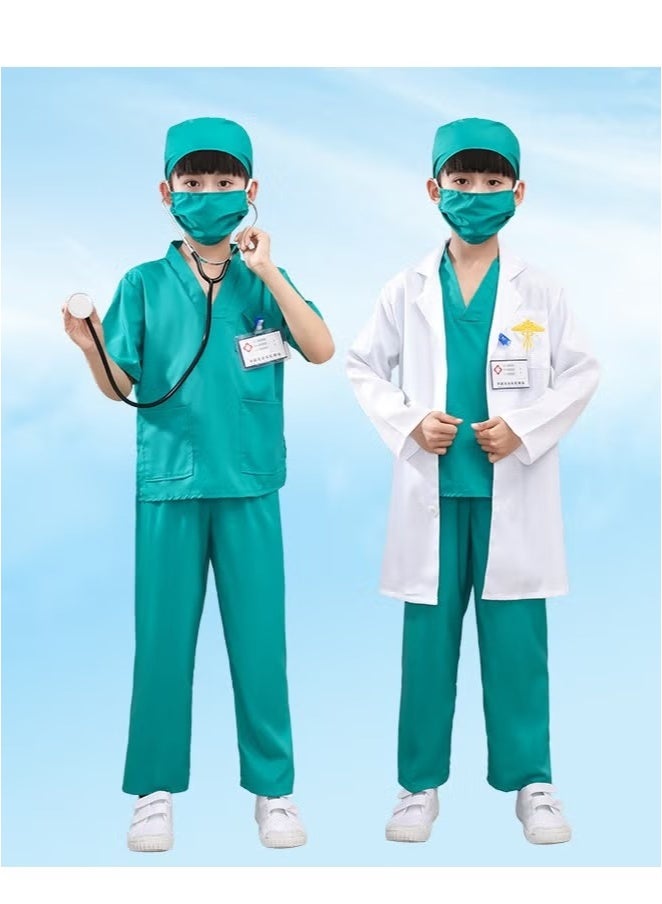 Toy Box Cosplay Doctor Costume Set Kids Scrubs with Lab Coat & Tools for Kids  - Image 2