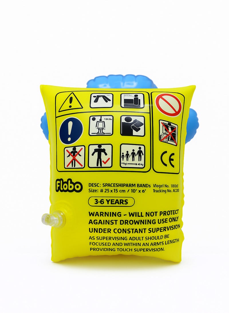 FLOBO Kids Inflatable Arm Bands Spaceship Style Floaties for Swimming Cute Design Leak Proof Safety Float Lightweight Armband for Toddlers and Children Age 3 to 6 Years  - Image 3