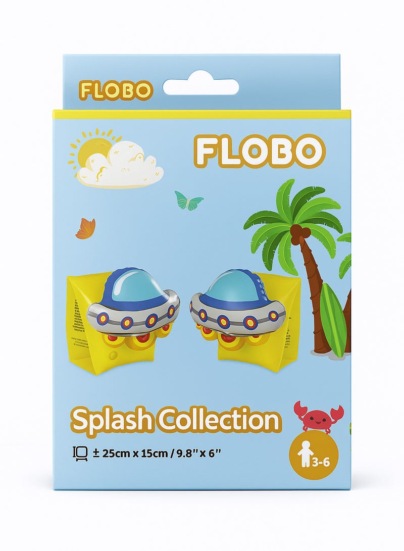 FLOBO Kids Inflatable Arm Bands Spaceship Style Floaties for Swimming Cute Design Leak Proof Safety Float Lightweight Armband for Toddlers and Children Age 3 to 6 Years  - Image 5