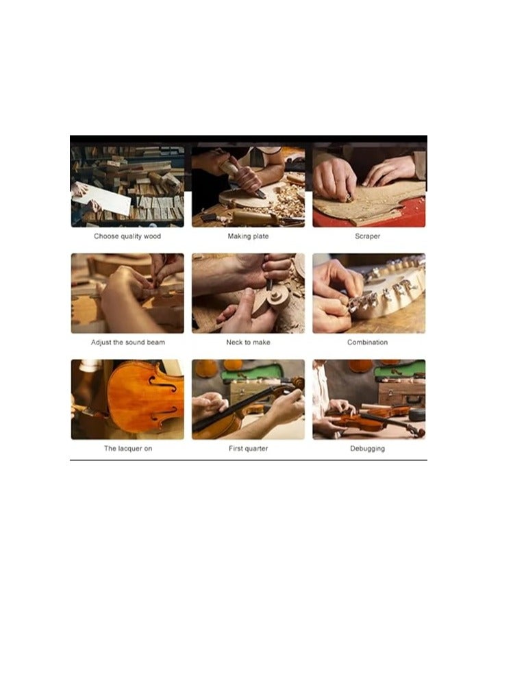 Megarya كمان هندي مصنوع يدويًا من خشب القيقب 4/4 كمان صوتي بالحجم الكامل مع قوس وراتنج وحقيبة صلبة للأداة للمبتدئين والأطفال مع حقيبة صلبة وقوس وراتنج لون: ماهوجني - Image 4