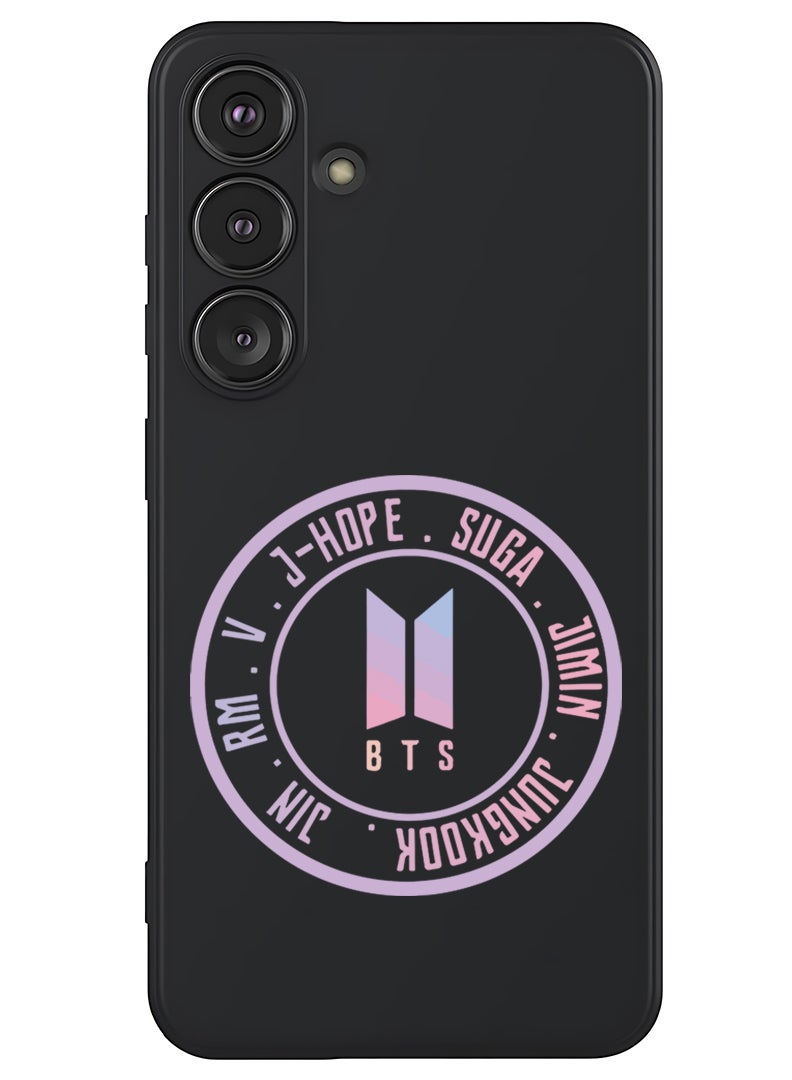 Theodor Protective Slim Fit Case Liquid Silicone Cover with Full Body Protection Anti-Scratch Shockproof Case For Samsung Galaxy S25 (Black) - BTS sticker - Image 1