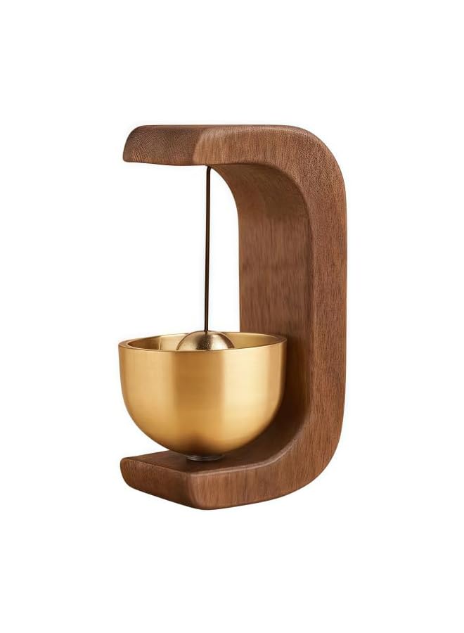 erorex Bell for Door Opening-Golden Silk Wood Door Chimes When Door Opens,Doorbell Chime, Easy Install with Double-Sided Tape Doorbell,Wood Style Bass Cute Reminder for Home and Store (Type C)  - Image 2