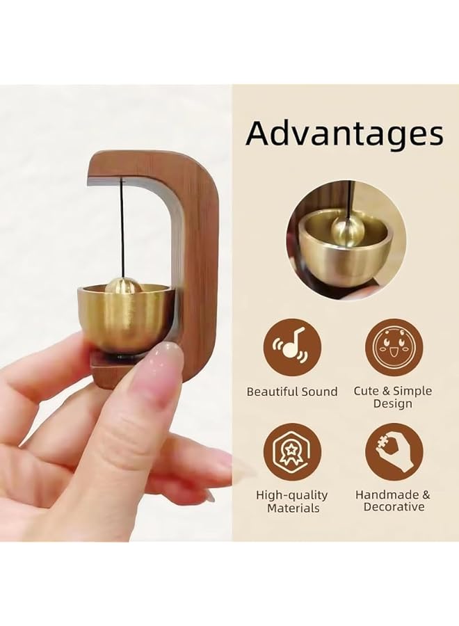 erorex Bell for Door Opening-Golden Silk Wood Door Chimes When Door Opens,Doorbell Chime, Easy Install with Double-Sided Tape Doorbell,Wood Style Bass Cute Reminder for Home and Store (Type C)  - Image 3