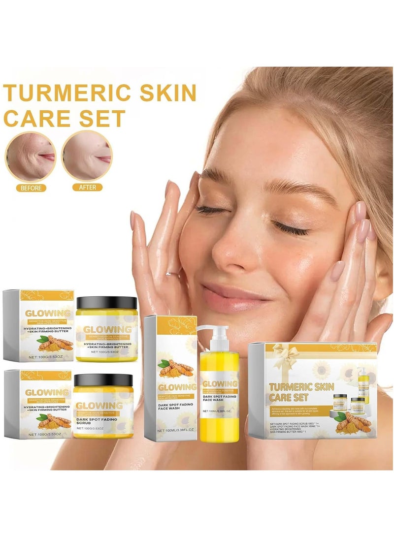 EELHOE Turmeric Combo Turmeric Glow Skincare Set, Turmeric Skin Care Products Whitening & Acne with Vitamin C for Cleansing, Soothing, Hydrating the Skin, Turmeric Skin Care Set for All Skin Types - Image 3