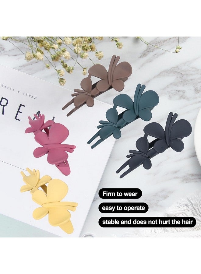 Bakefy-4 pcs Flower Hair Clips for Women, Claw Clips for Hair Claw Clip for Thin Thick Hair Flower Alligator Clips for Women Non slip Duck Billed Hair Clips for Styling Curly Hair Accessories - Image 2