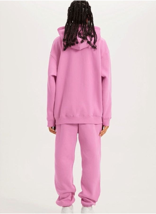 Mei Stylish Unisex Plain Relaxed Fit Pullover Hoodie with Kangaroo Pockets  - Image 4
