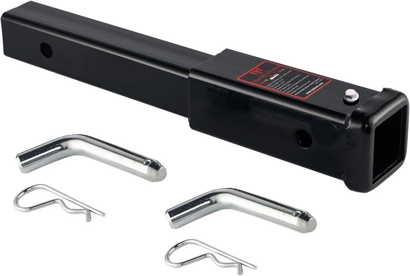TYT 12" Trailer Hitch Extension,Fit 2 inch Receiver Tube Extender, Tube Extension Receiver with 2 Sets of 5/8" Premium Hitch Pin, 5000 lbs GTW / 500 lbs TW - Image 1