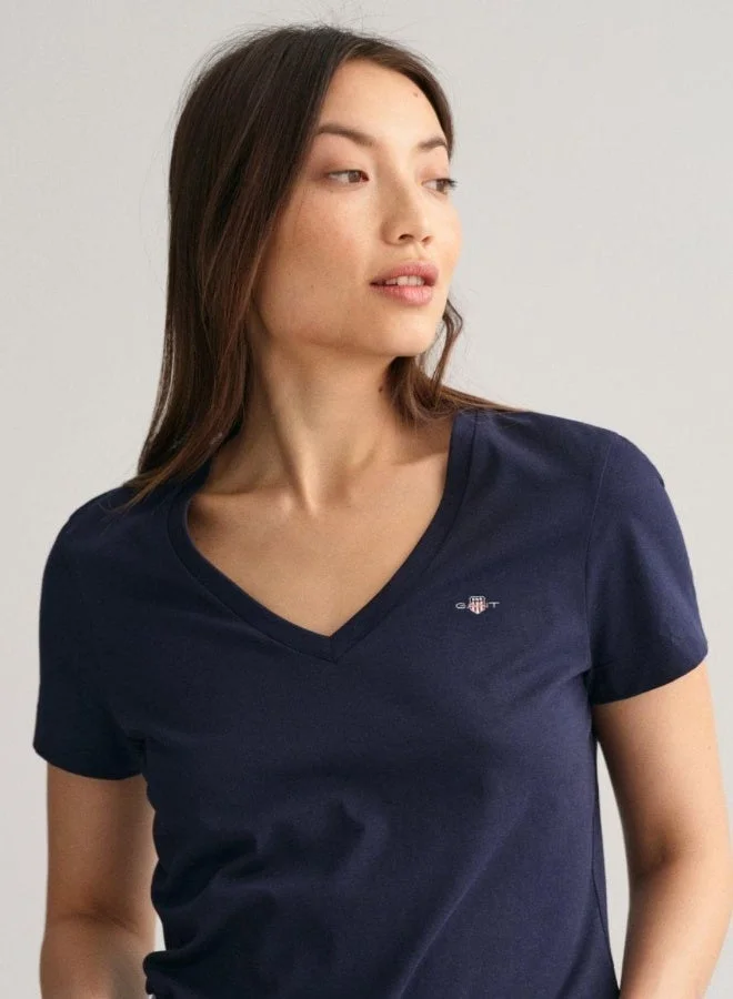 GANT  Gant Shield V-Neck T-Shirt for Women | Best Price UAE