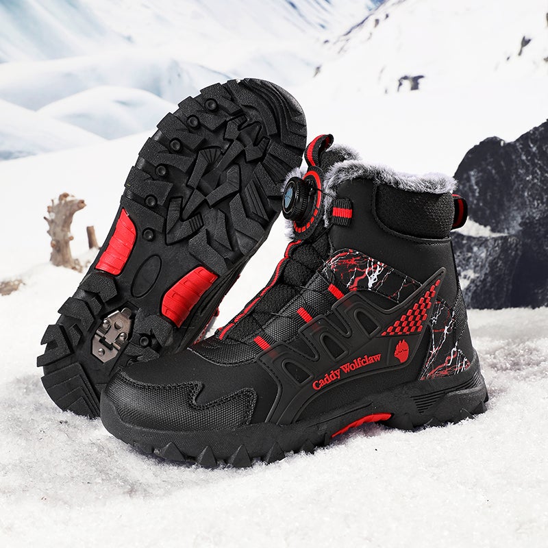High-Top Shoes Men'S Fleece-Lined Thickened Snow Boots Teenagers Big Cotton Shoes Big Children - Image 4