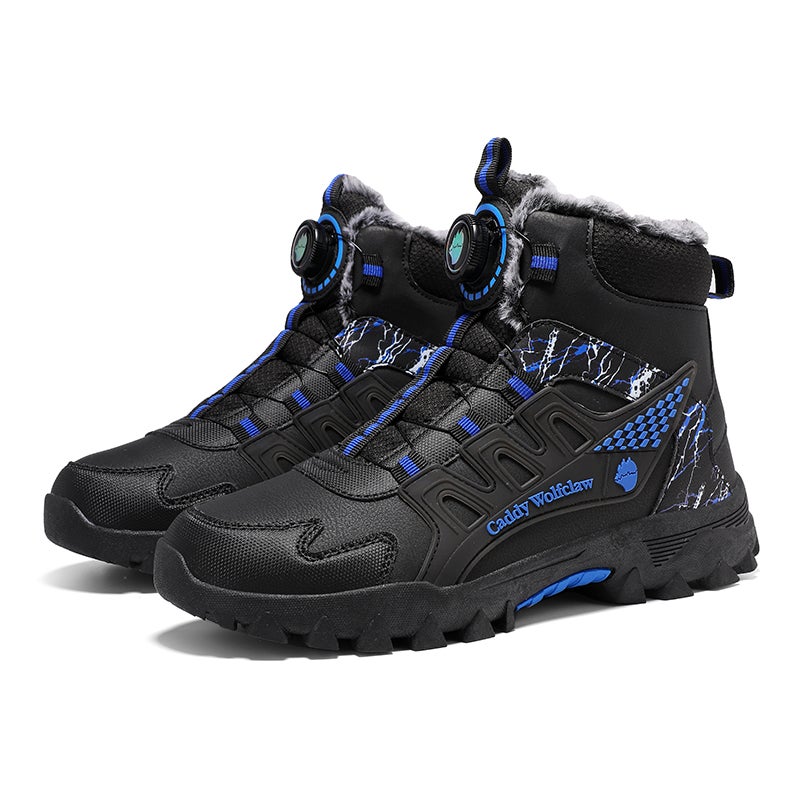 High-Top Shoes Men'S Fleece-Lined Thickened Snow Boots Teenagers Big Cotton Shoes Big Children - Image 1
