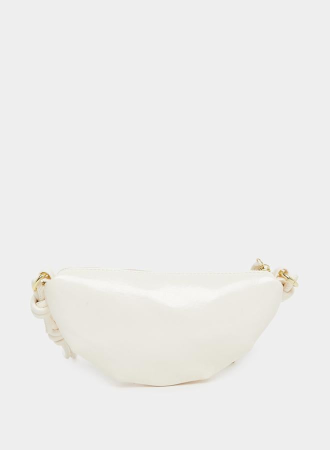 Styli Embellished Metal Shoulder Bag with Zip Closure - Image 2