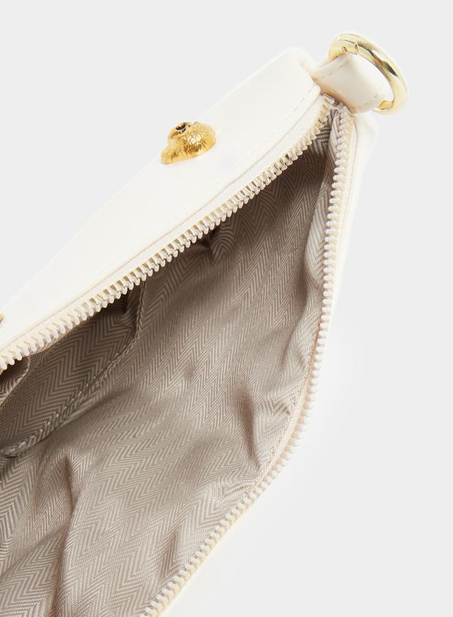 Styli Embellished Metal Shoulder Bag with Zip Closure - Image 4