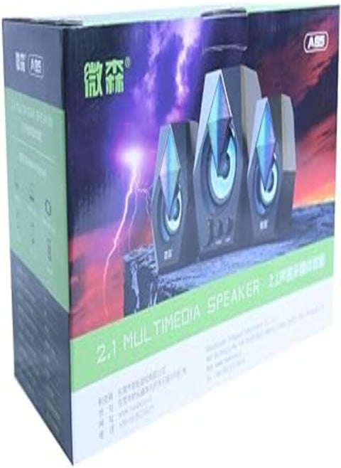 Generic SPEAKER MODEL: A85 2.1 MULTIMEDIA USB/LED RGB/AUX / / LAP/PC