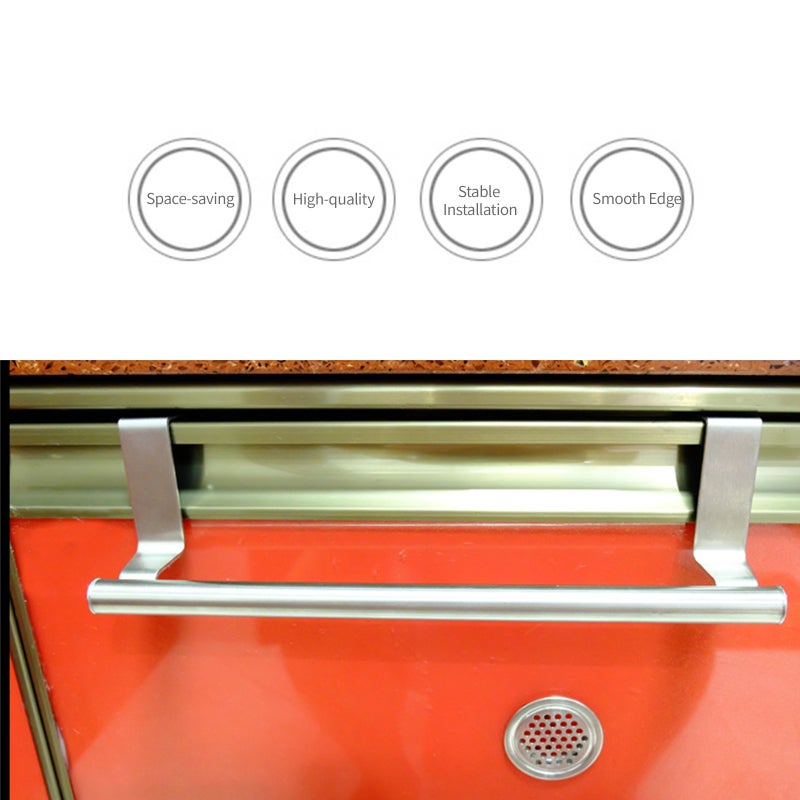 Towel Bar: 22mm Thick Door Fit, Smooth Edge, Space-saving Towel Rack - Stable Tool-free Installation Towel Bar Holder for Home Kitchen Narrow Spaces - Image 3