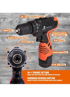 Generic Denix Cordless Drill Kit With 1300mAh Battery 12V Voltage And Variable Speed ​​- DINX  - Image 5