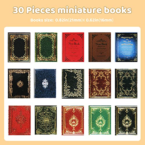Zomiboo 30 Pieces 112 Scale Miniatures Dollhouse Books Assorted Timeless Miniatures Books Mini Dollhouse Model Accessories Toy Supplies for Boys Girls Doll HousesVintage Style - Image 5