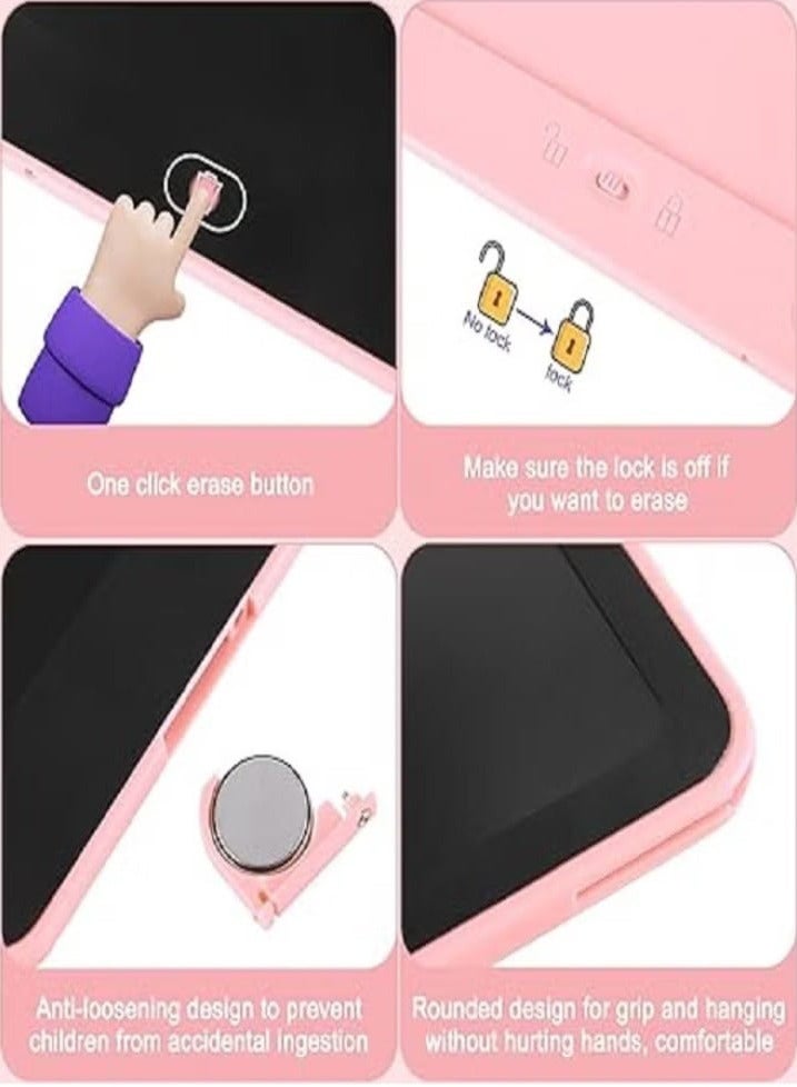 16-inch LCD writing tablet for kids, a colorful drawing board, reusable and erasable electronic drawing tablet, designed for young children - Pink. - Image 2