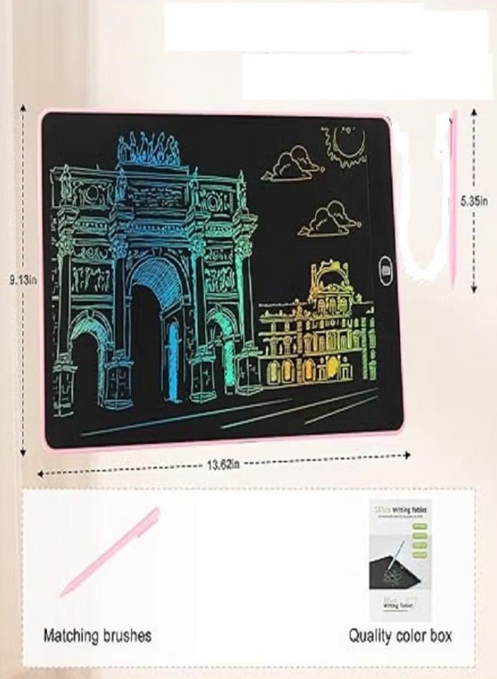 16-inch LCD writing tablet for kids, a colorful drawing board, reusable and erasable electronic drawing tablet, designed for young children - Pink. - Image 3