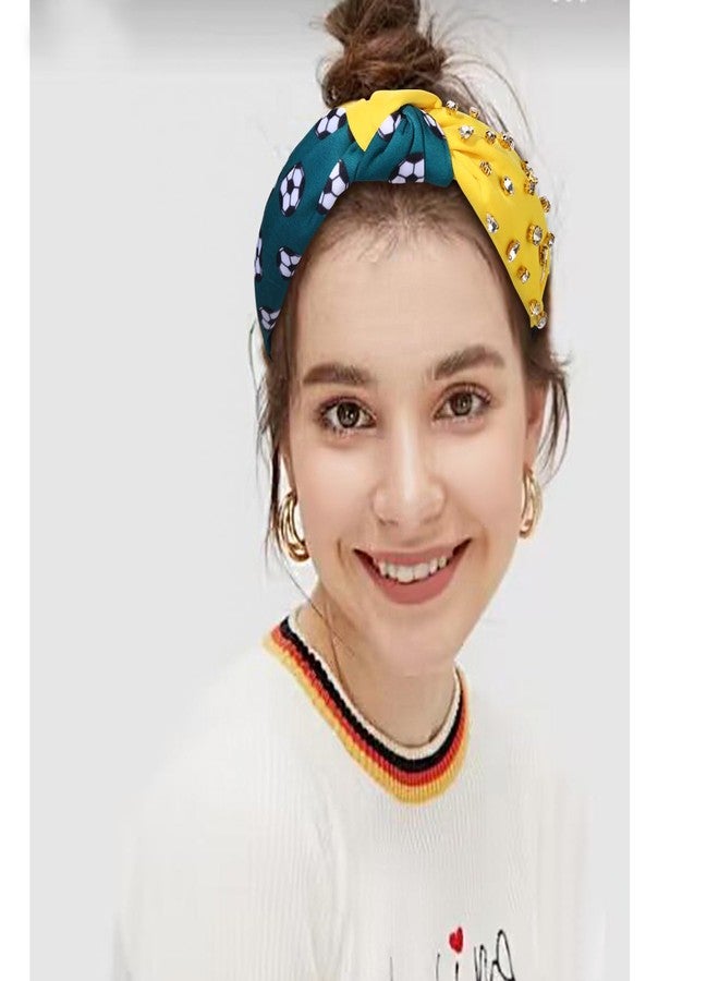 سيالكسهيني أطواق شعر ليوم المباراة، طوق شعر لكرة القدم والبيسبول للنساء، أطواق شعر مرصعة بأحجار الراين الكريستالية، طوق شعر مزين بالجواهر، طوق شعر رياضي، إكسسوارات شعر ليوم المباراة - Image 3