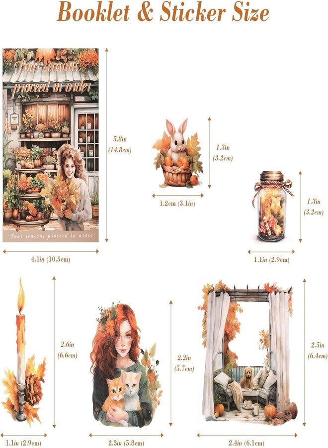SAMVARDHAN Seasons Theme Vintage Aesthetic Sticker Book - 20 Sheets Seasonal Scrapbook Stickers | Cottagecore Planner & DIY Craft Supplies (Pack of 4) - Image 3
