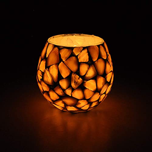 The Victory Tea Light Candle Holder 1 Pcs Shell Glass Candle Holder, Candle Holder for Home Decoration, Candle Holder for Restaurant CAF� ,Home D�cor Items 4 X 4 Inch - Image 3