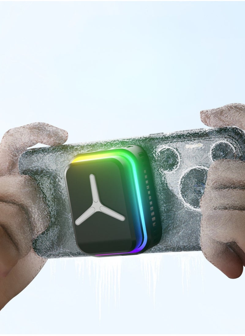 GoldenLike Phone Cooler for Gaming, Mobile Cooling Fan Lightweight Quiet Phone Cooling Fan with  RGB Light Cellphone Radiator for Mobile Gaming Tiktok Live Streaming, White  - Image 2