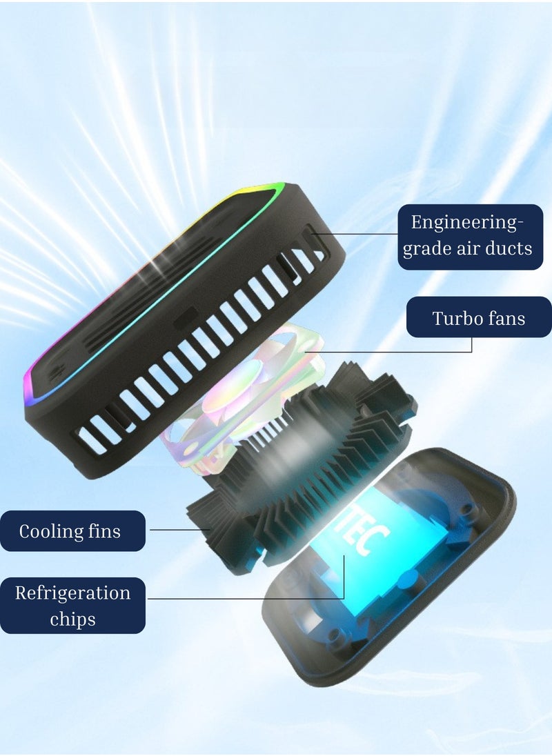 GoldenLike Phone Cooler for Gaming, Mobile Cooling Fan Lightweight Quiet Phone Cooling Fan with  RGB Light Cellphone Radiator for Mobile Gaming Tiktok Live Streaming, White  - Image 3