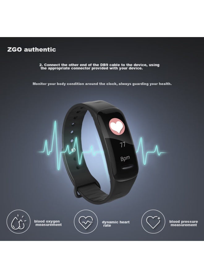زجو Zgo ساعة رياضية للرجال، ساعة رقمية للطلاب، سوار ذكي LED عصري، مراقبة معدل ضربات القلب وضغط الدم، منبه، عداد الخطى، ساعة معصم قابلة للشحن عبر USB، 693 أسود غامق - Image 4