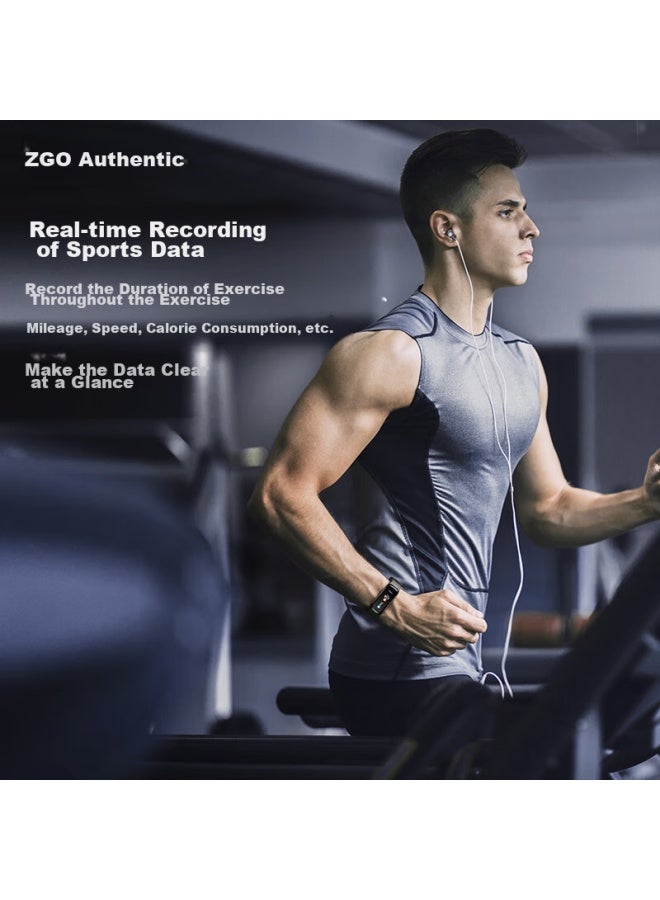 زجو Zgo ساعة رياضية للرجال، ساعة رقمية للطلاب، سوار ذكي LED عصري، مراقبة معدل ضربات القلب وضغط الدم، منبه، عداد الخطى، ساعة معصم قابلة للشحن عبر USB، 693 أسود غامق - Image 5