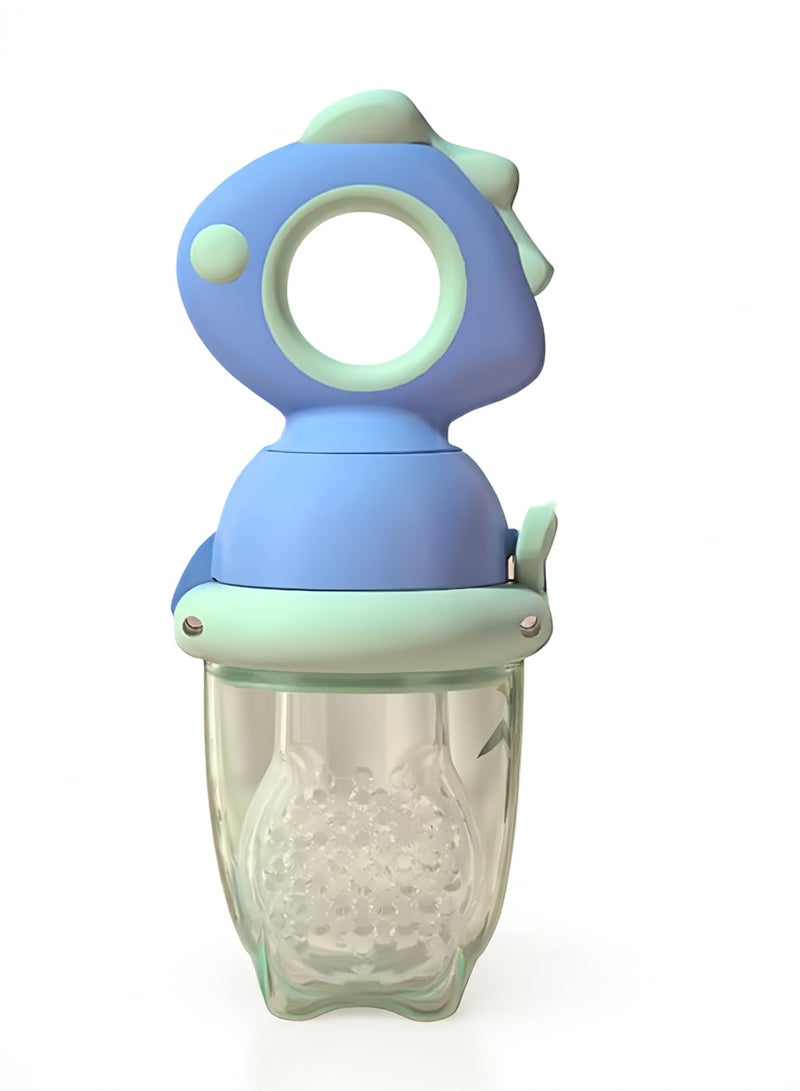 عضاضة فواكه وخضروات قابلة للدفع للأطفال، مصاصة، مغذية طعام للأطفال، سيليكون بدرجة غذائية، عضاضة للأطفال الرضع - Image 1