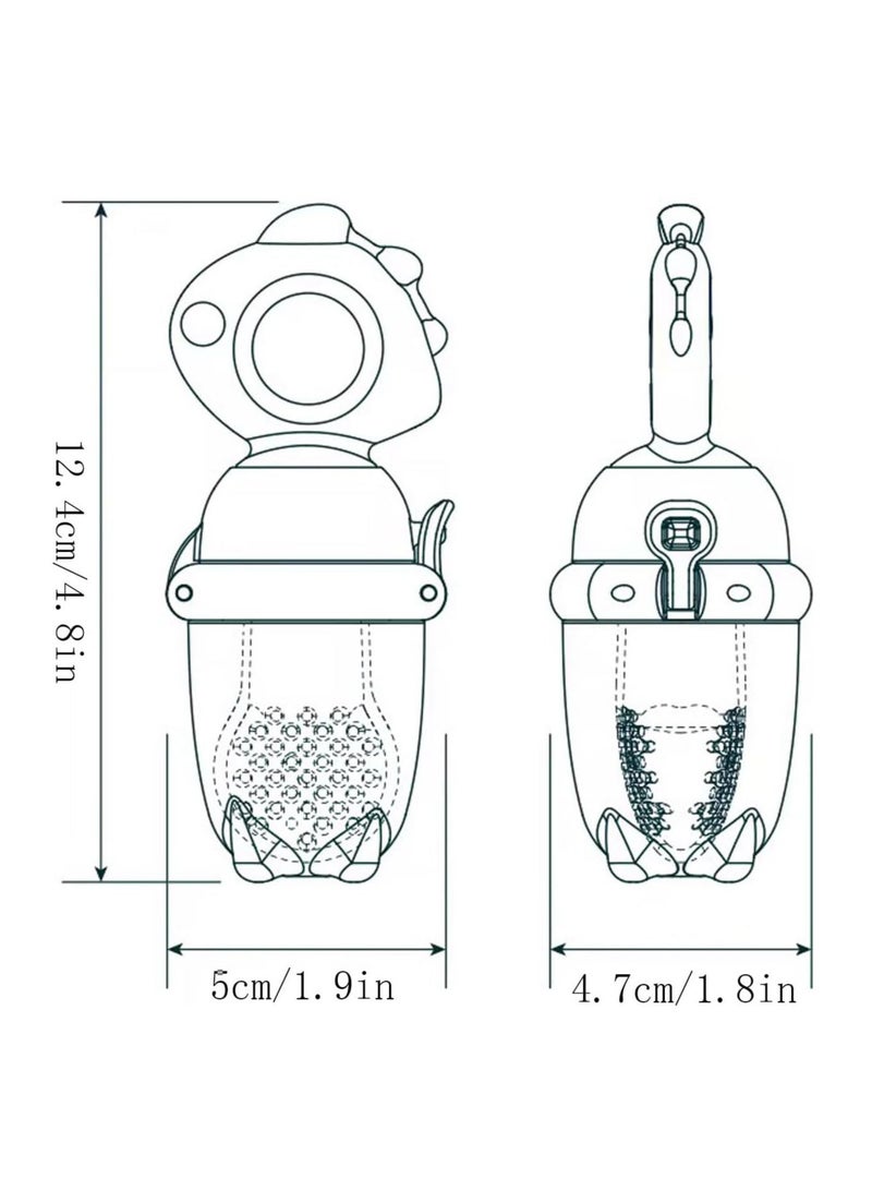 عضاضة فواكه وخضروات قابلة للدفع للأطفال، مصاصة، مغذية طعام للأطفال، سيليكون بدرجة غذائية، عضاضة للأطفال الرضع - Image 4