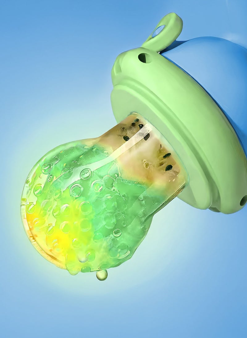 عضاضة فواكه وخضروات قابلة للدفع للأطفال، مصاصة، مغذية طعام للأطفال، سيليكون بدرجة غذائية، عضاضة للأطفال الرضع - Image 5